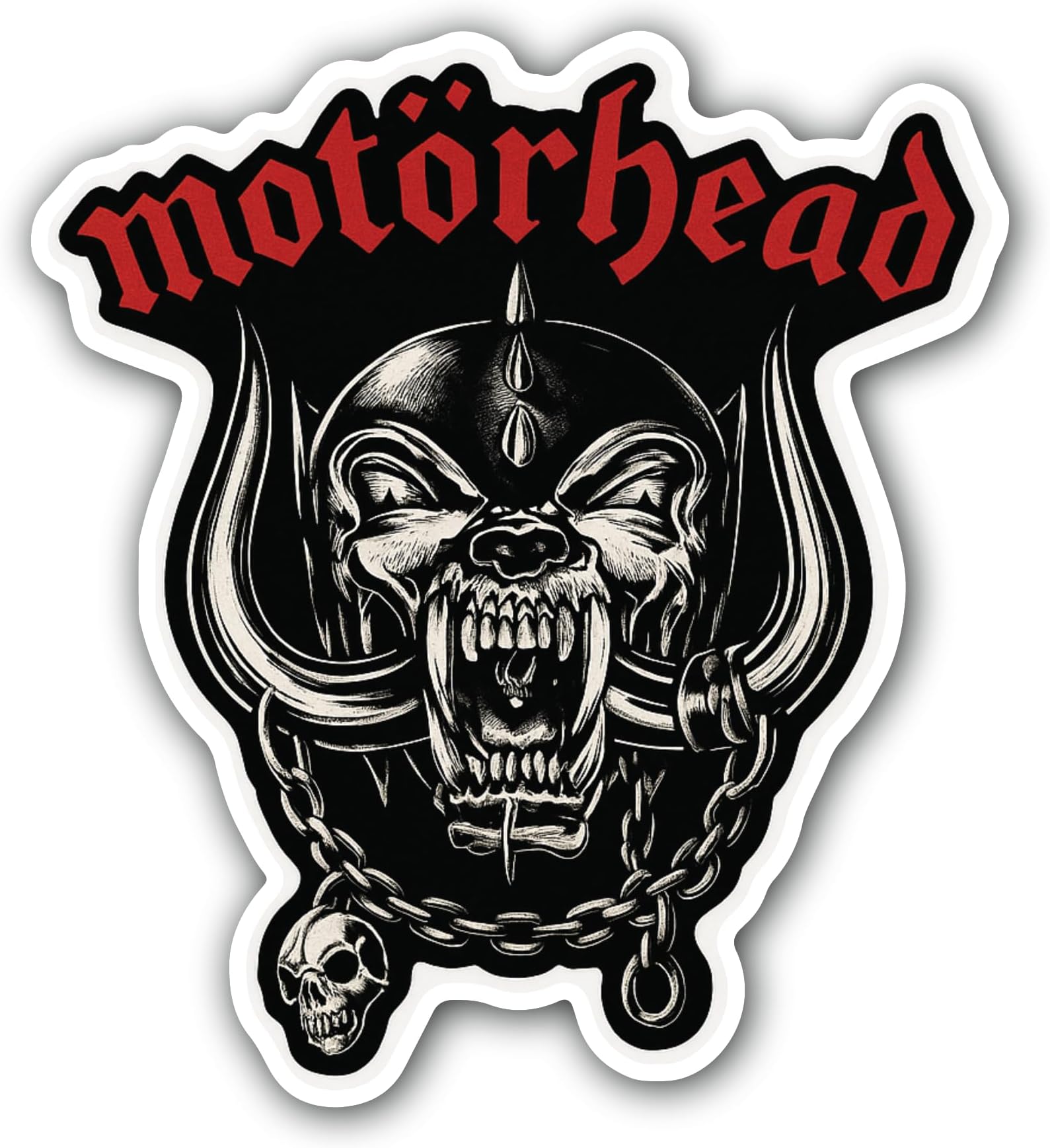 2 (Pieces) 3" and 5" Motörhead Sticker, Waterproof Vinyl Decals for Many Purpose Like Cars, Trucks, Laptops, Phones, Windows and More