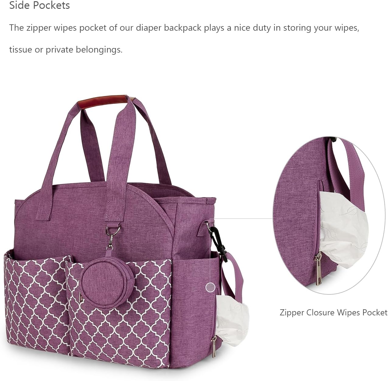 Lmbabter Diaper Bag Tote with Changing Station Upgrade Multi-Function Baby Bag with Adjustable Shoulder Strap