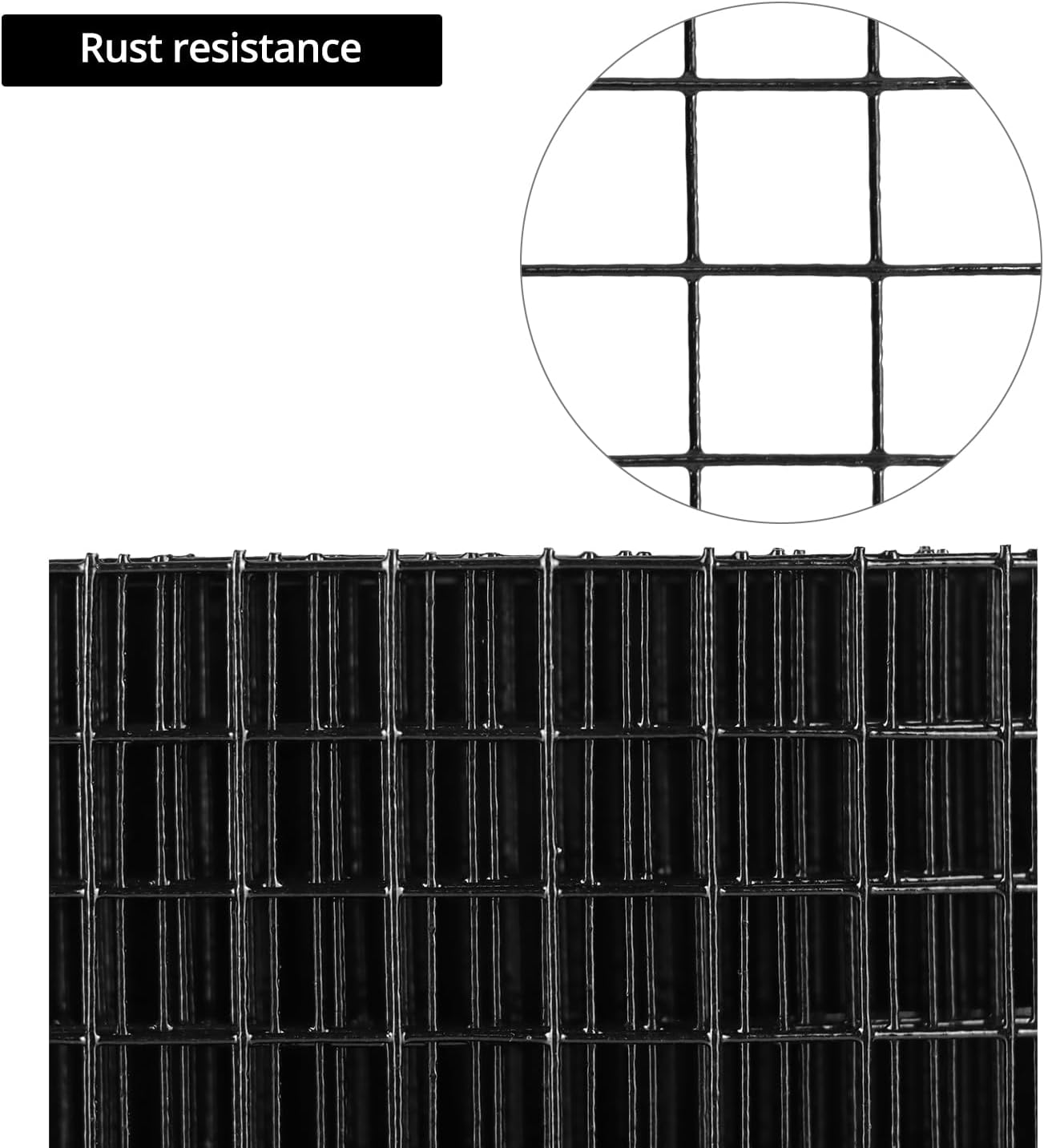 QWORK 6" x 100' Solar Panel Bird Guard – Heavy-Duty Galvanized Steel with PVC Coating – Includes 70 Stainless Steel Fastener Clips for Easy Installation – 1/2 Inch Mesh for Perimeter Protection