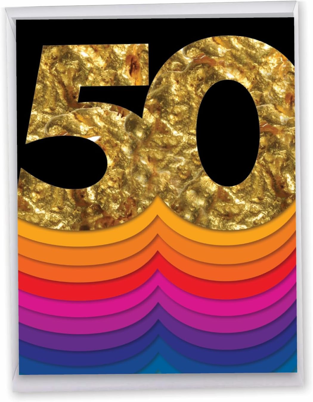 The Best Card Company - 50th Jumbo Birthday Greeting Card (8.5 x 11 Inch) - 50 Years Old Celebration (Not 3D or Layered) - Bold Milestones 50 J6110CMBG