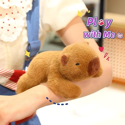 Miniatura 3 de Ditucu Lindo animal de peluche Capibara suave de Capibara, peluche pequeño, juguetes de peluche, regalos para niños, marrón, 7.8 pulgadas