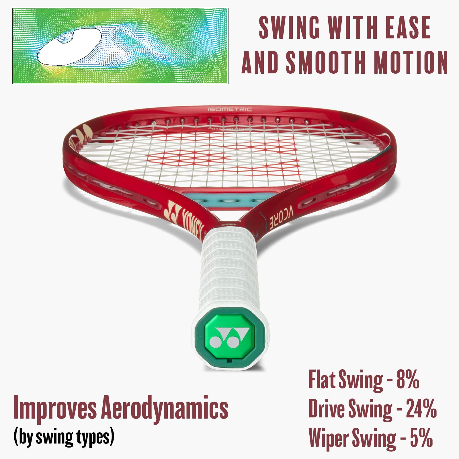 Amazon.com: YONEX VCORE 100+ - Raqueta de tenis con punto dulce