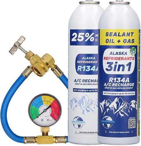 Kit combiné Alaska Refrigerants – 3en1 gaz réfrigérant R1…