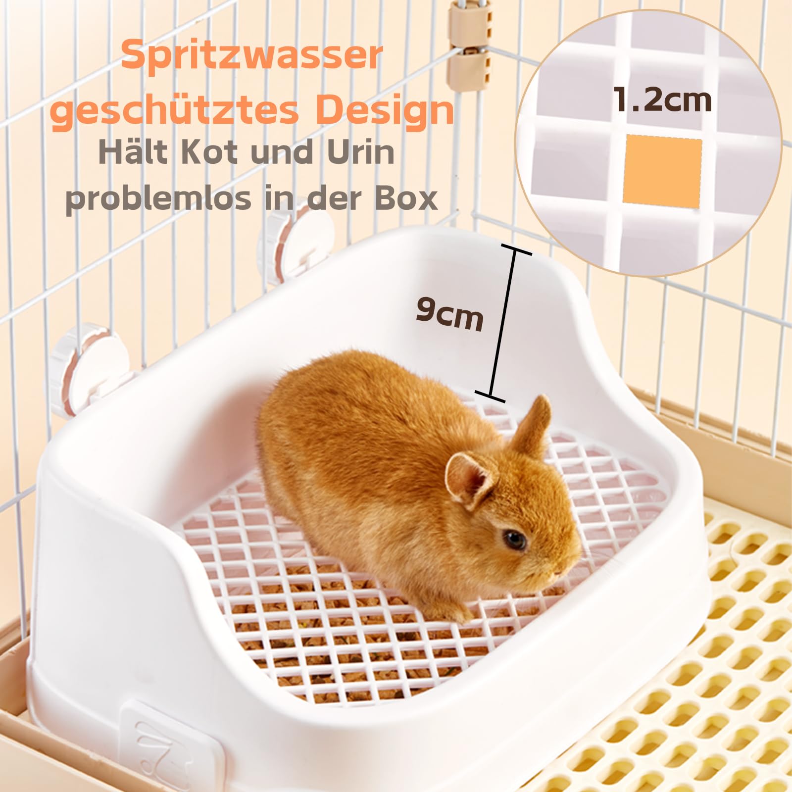 Kaninchen Toilette, Mittelgroß Kleintier Katzentoilette für Käfige Abnehmbar Ecktoilette Töpfchentrainer für Kaninchen Meerschweinchen Hamster Chinchillas (Grün)