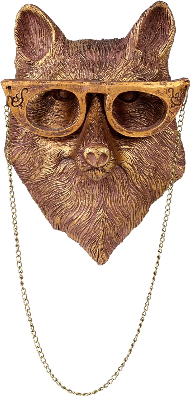 Umut Animal Head Statue Waterproof Fox Head Sculptures Wall Decor Wall