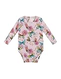 EASWEET Baby Boy Girl Bodysuit Long Sleeve Bamboo-Derived Viscose One-Piece Romper