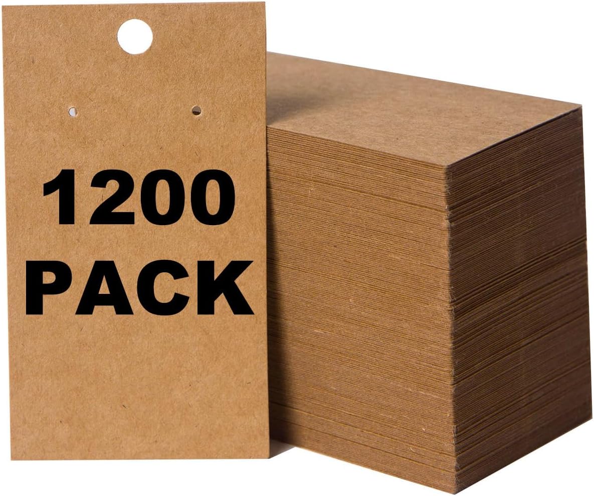 400 Pack Earring Cards - Earring Display Cards - Hanging Earrings - Bulk Cards - 2 x 3.5 Inches - Brown (Pack of 400)