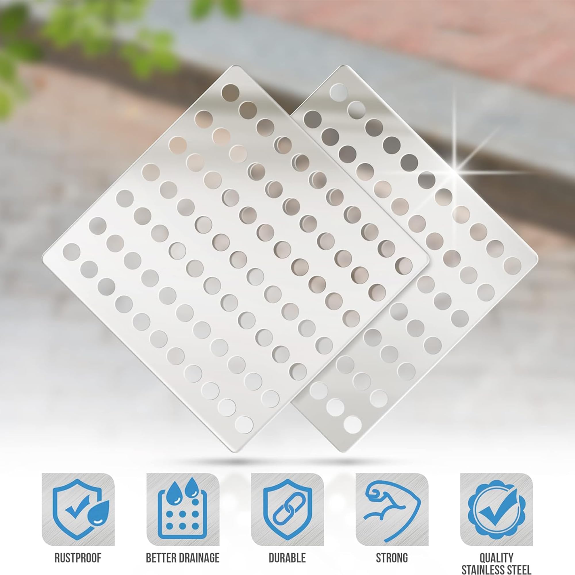 Lime Shop 15x15 Centimeter Rustproof Stainless Steel Swirl Drain Covers, Hopper Lids, Outdoor Drain Cover - Image 3