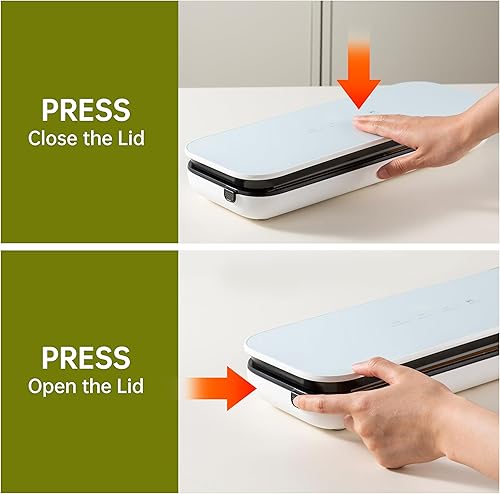 Miniatura 7 de Sellador al vacío para alimentos, 65 kpa de potencia de succión de precisión 6 en 1, ahorrador de alimentos rápido y compacto con 20 bolsas de vacío