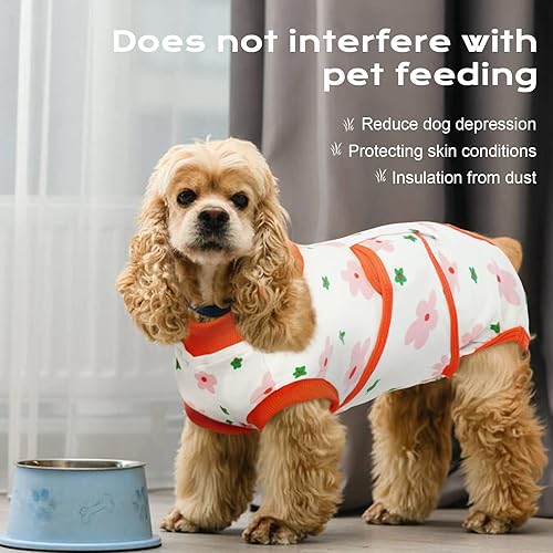 Miniatura 99 de Fuamey Mameluco de recuperación para perros, cirugía o esterilización, suave y transpirable, traje quirúrgico, alternativa a collar y cono, macho