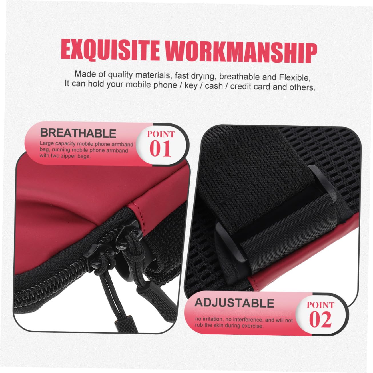 HEMOTON 4pezzi Brassard Sportivo Per Smartphone Borsa Da Braccio e Traspirante Per Jogging Ciclismo e Allenamento Adatto Tutti Modelli Di Telefono