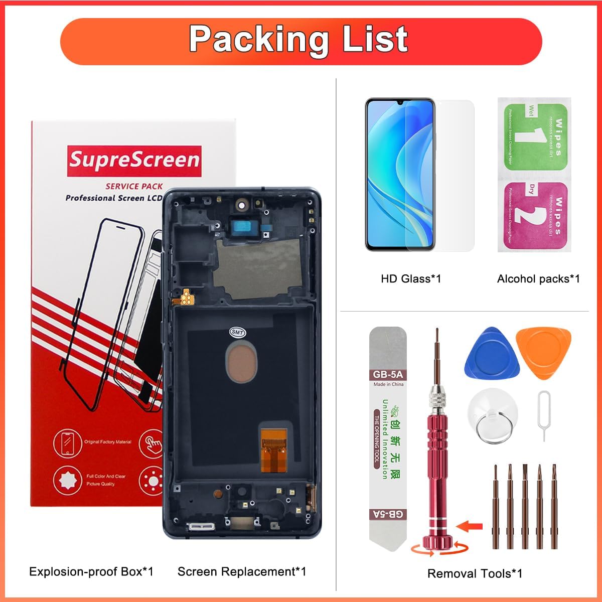 LCD for Samsung Galaxy S20 FE 5G Screen Replacement for Galaxy S20 FE SM-G781 G781B G781U G781F/DS G781W LCD Display Digitizer Assembly Touch Screen 6.5 inch (Black with Frame)