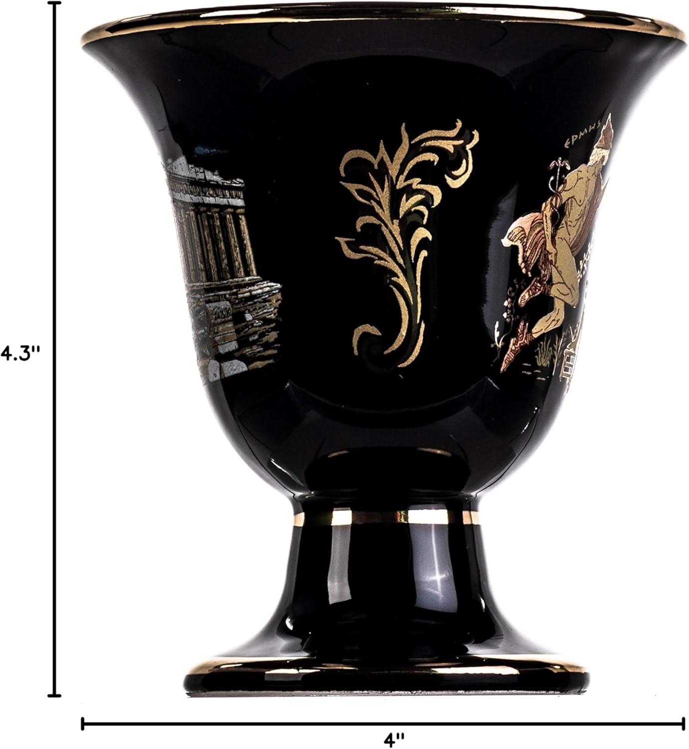 BEAUTIFUL GREEK STATUES Pythagoras Cup of Justice Hermes Erato Pythagorean Fair Mug Ancient Greece Black Cobalt Usable