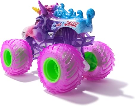 Monster Jam, Official Sparkle Smash Monster Truck, Die-Cast Vehicle, 1:64 Scale, Kids Toys for Boys Ages 3 and up