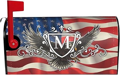 Magnetic Mailbox Cover Monogram Letter M, Classic Monogram Letter Post Box Cover Water Resistant for Home Garden Yard Outdoor, Standard Size-21x18 Inch