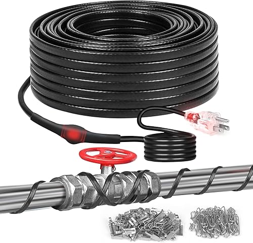 Miniatura 10 de Cinta térmica, Cable de calefacción de deshielo, tubo de metal y plástico) Cable de calefacción de tubería de agua protegida contra la congelación,