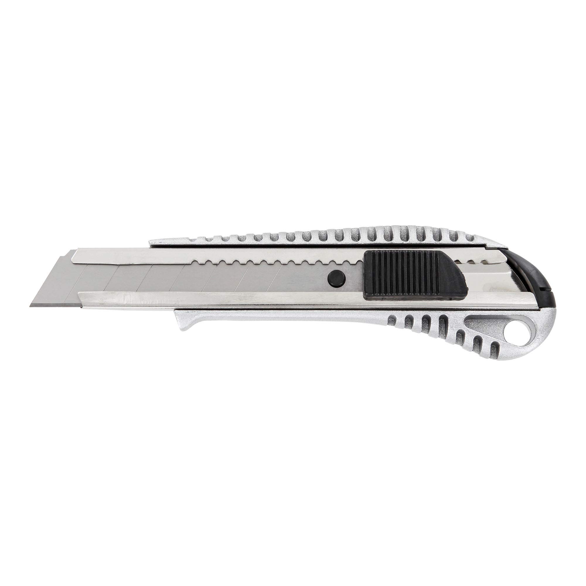 Alu Cuttermesser 18mm, 100 Stk. Druckguss Cutter Alu-Cutter Kartonmesser | Stabil & robust, wackelt nicht, Aluminium-Cutter, Teppichmesser,