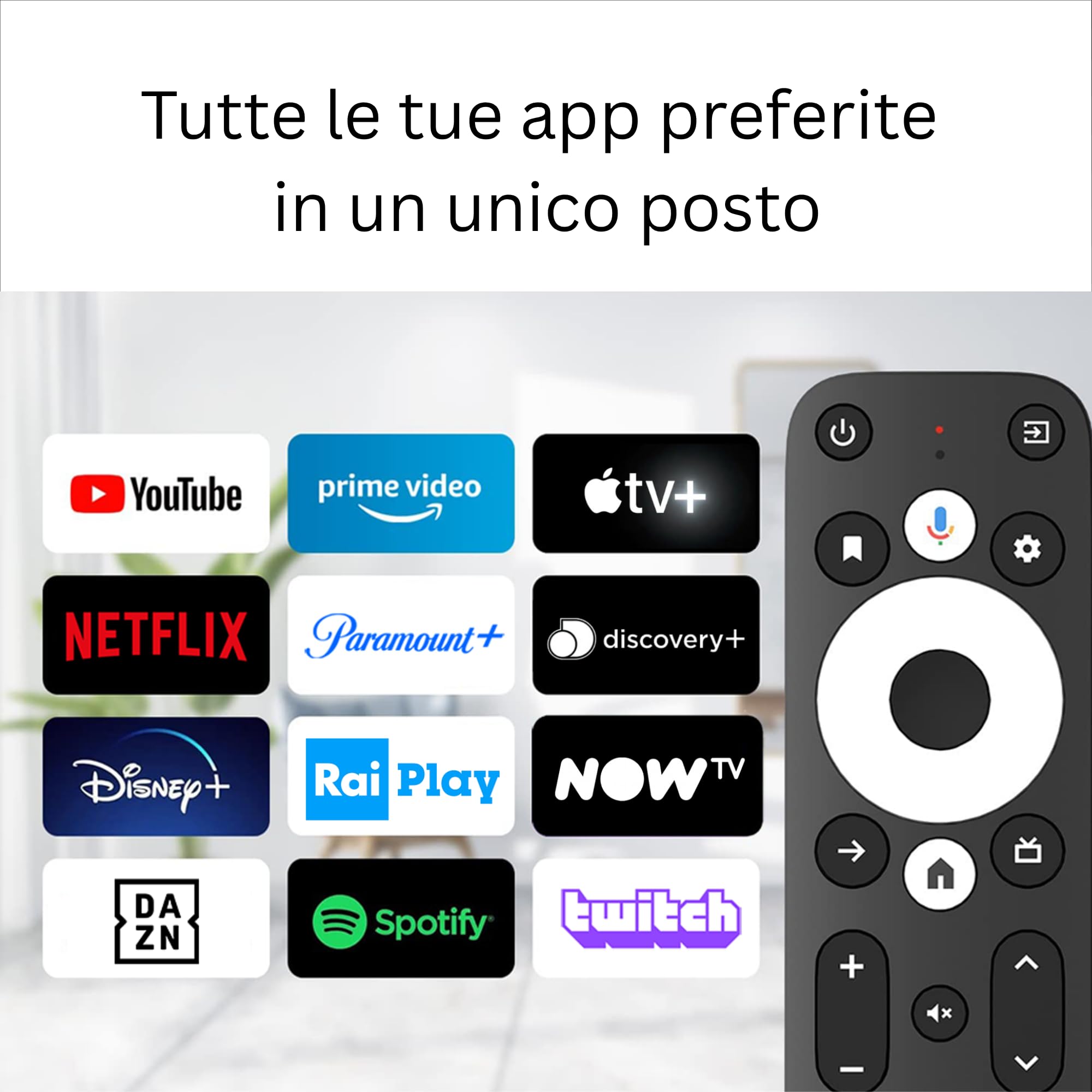 GD1 Chiavetta Smart TV 4K UHD | Android TV 14 | Wi-Fi Dual Band | Assistente Google | Supporta Netflix, Prime Video, DAZN, Disney+