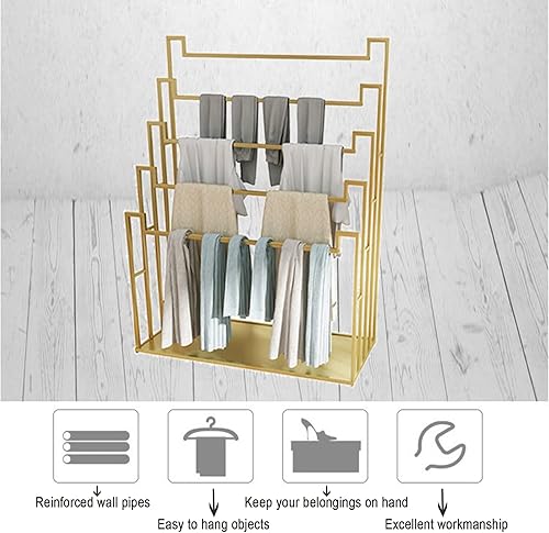 Miniatura 3 de Soporte de exhibición para bufandas de pie organizador de metal independiente para bufandas toallero para ropa comercial tienda minorista sábanas