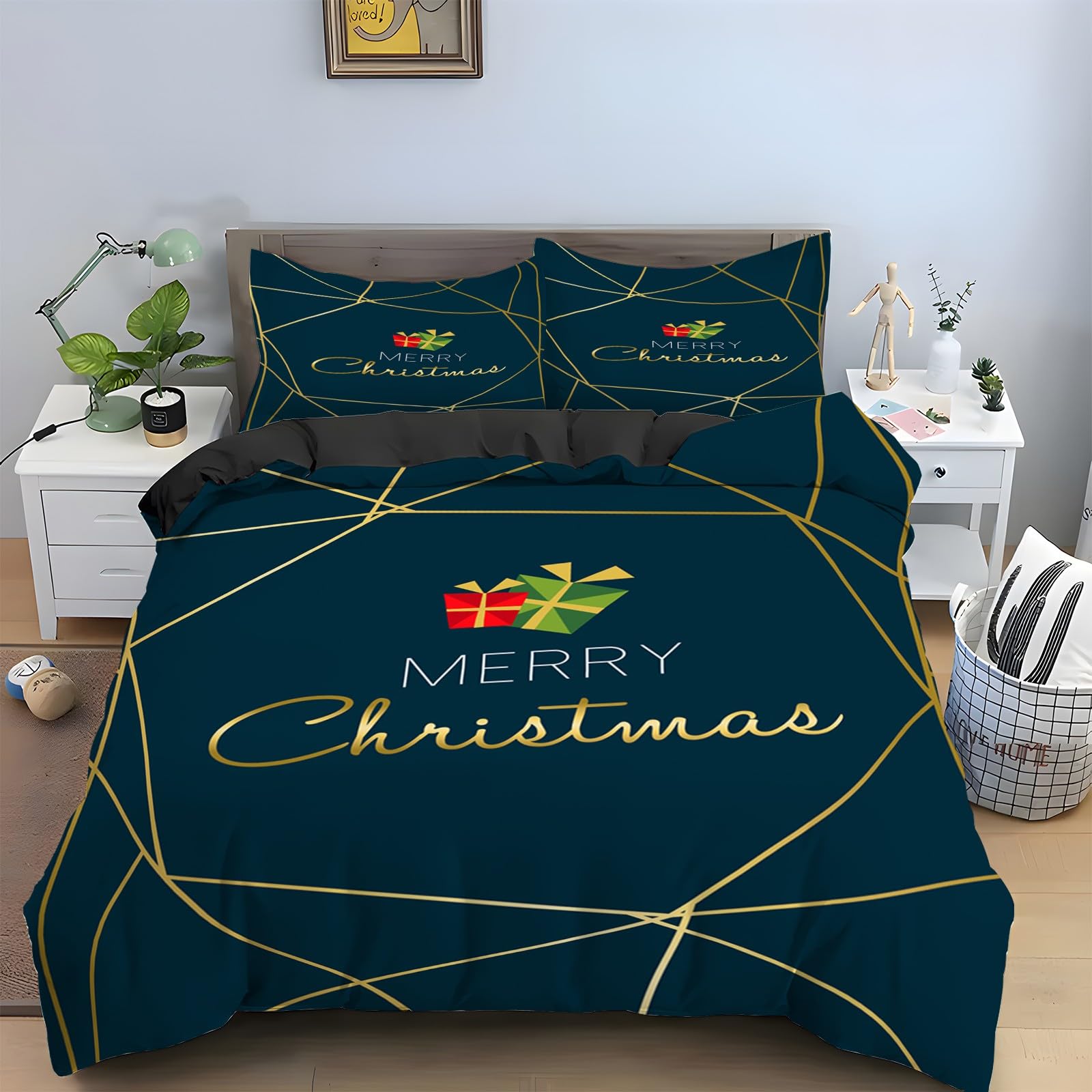 Housse de couette 160x200 microfibre et 2 taies d'oreiller KG1809