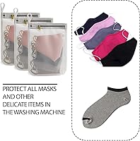 Vista 6 de TENRAI Paquete de 3 delicadas bolsas de lavandería para máscaras faciales reutilizables y almohadillas removedoras de maquillaje reutilizables