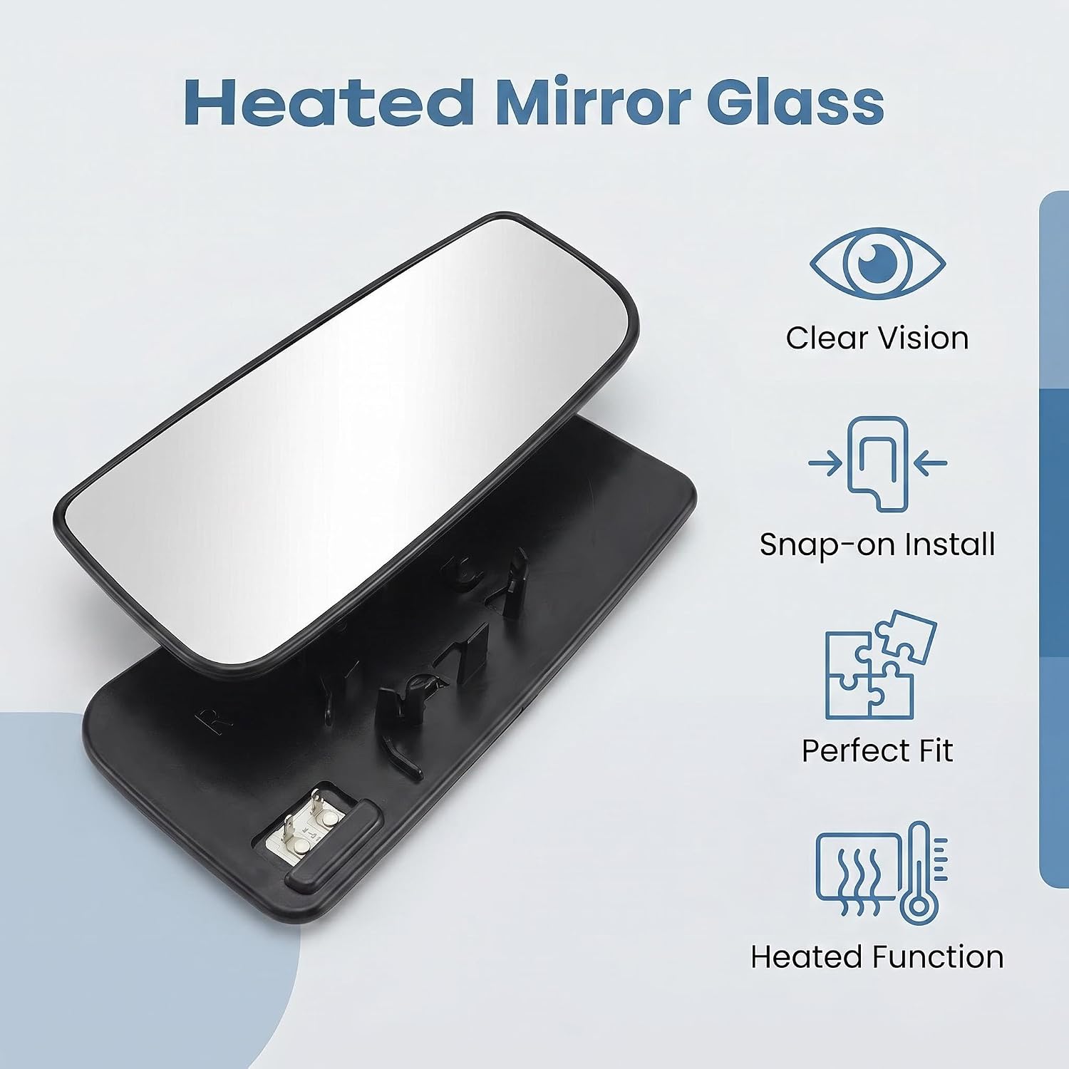 Passenger Side Lower Heated Convex Towing Mirror Glass with Backing Plate, Compatible with Ford F-150 2015-2020, F-250 F-350 F-450 F-550 Super Duty 2017-2020, Replace OE# FL3Z17K707W, FL3Z17K707T