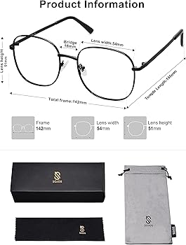 Amazon.com: SOJOS Classic Square Blue Light Blocking Glasses for