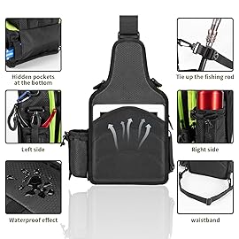 BLISSWILL Fishing Backpack with Rod Holder Tackle Bag Gear Bag Fishing Gifts for Men