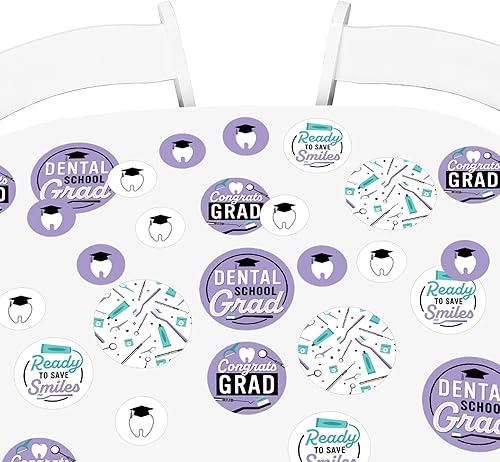 Big Dot of Happiness Graduado de la escuela dental - Odontología e higienista fiesta de graduación confeti círculo gigante - Decoraciones de fiesta