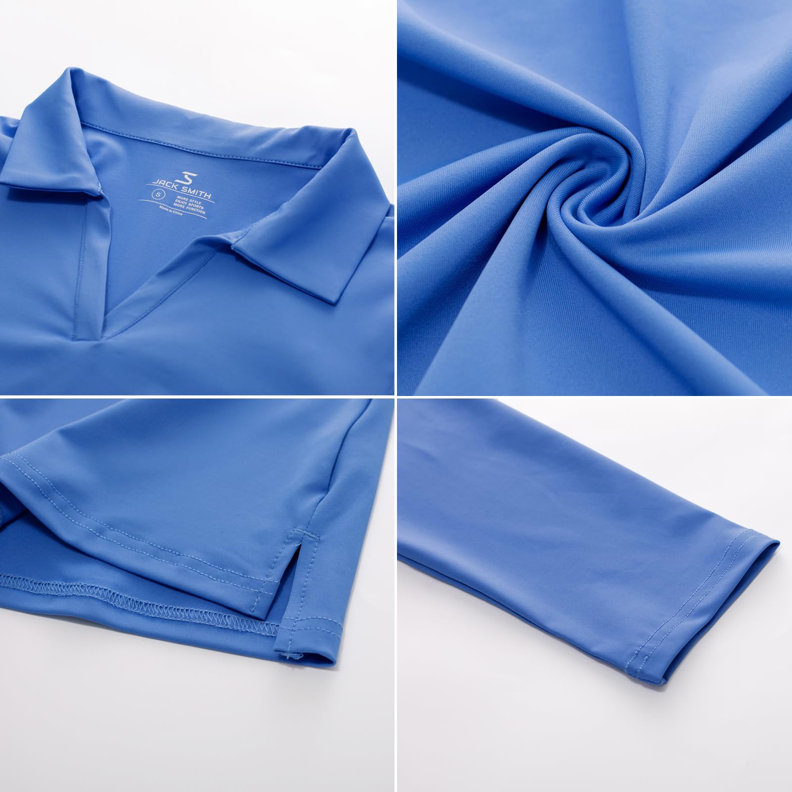 Jack Smith Bluse Kurzarm Baumwolle Reitshirt für Golf Reiten Tennis Fitness Trainning Laufen Königsblau 2XL