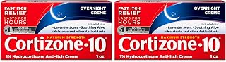 Cortizone 10 Maximum Strength Overnight Anti-Itch Cream, 1% Hydrocortisone Creme, Lavender Scent, 1 oz. (Pack of 2)