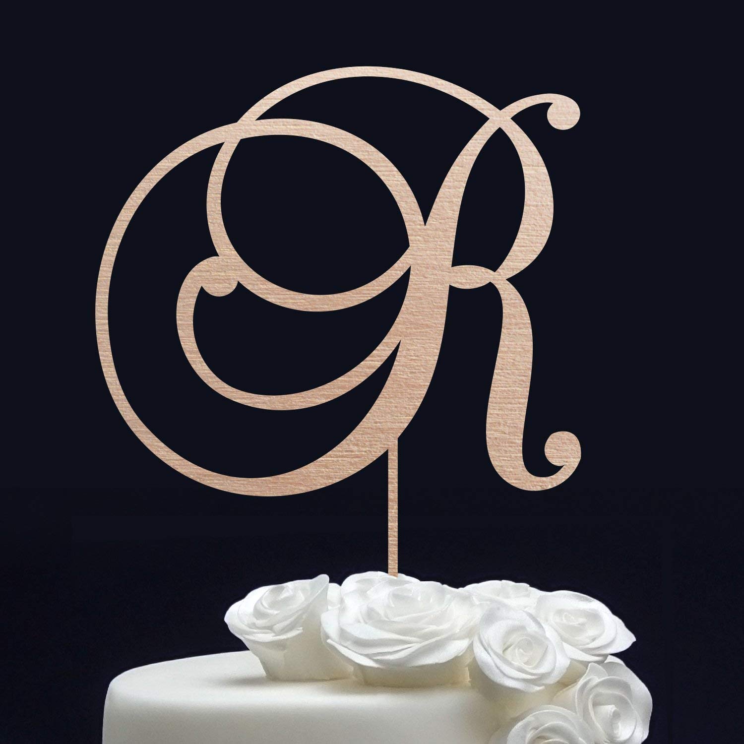 Wedding Cake Topper Monogram Cake Topper Gold Custom