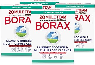 20 Mule Team All Natural Borax Detergent Booster & Multi-Purpose Household Cleaner, 65 Ounce, 4 Count