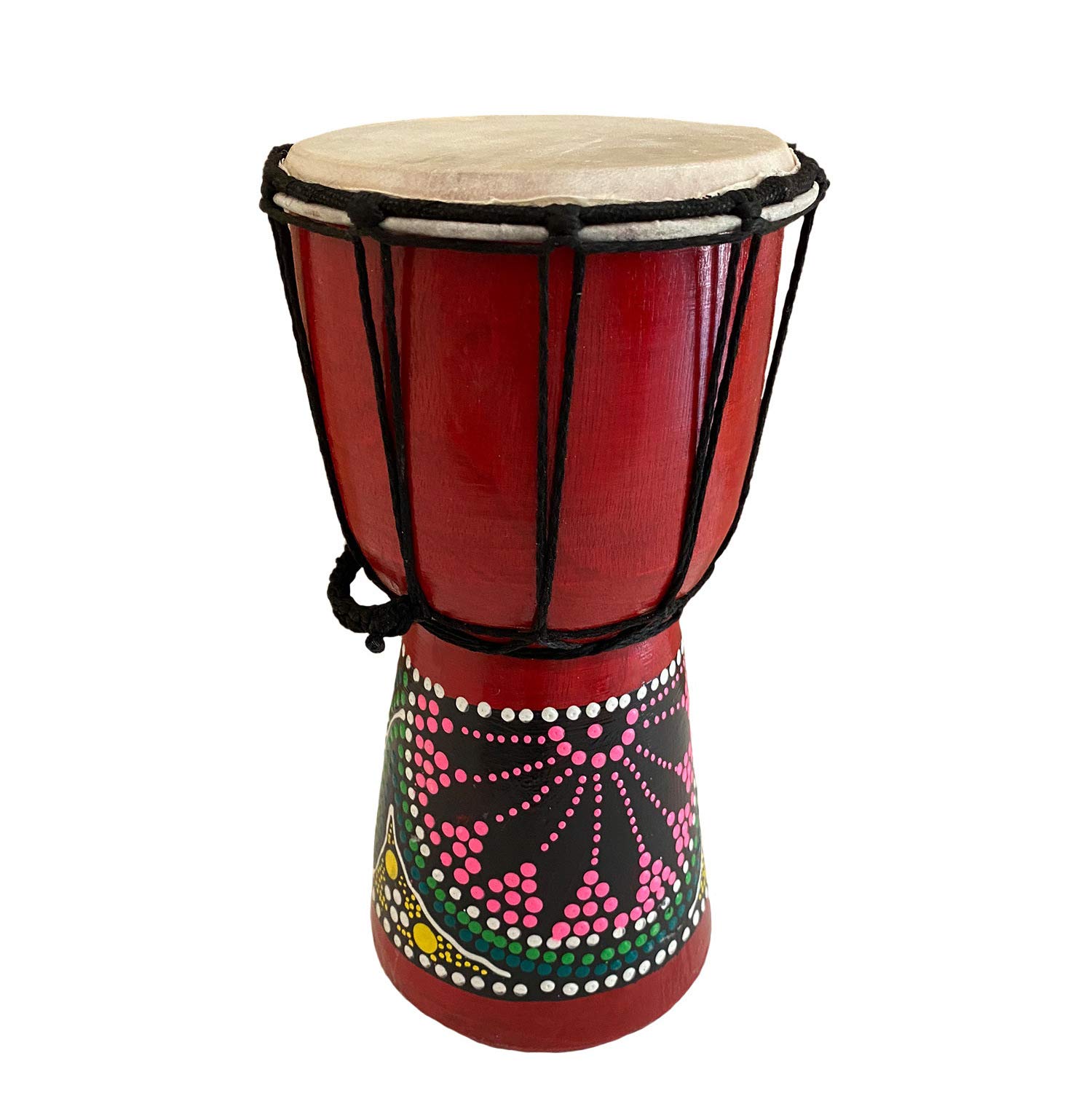 Djembe Drum Bongo Congo Solid Wood Drum Hand Painted Goat Skin - 12