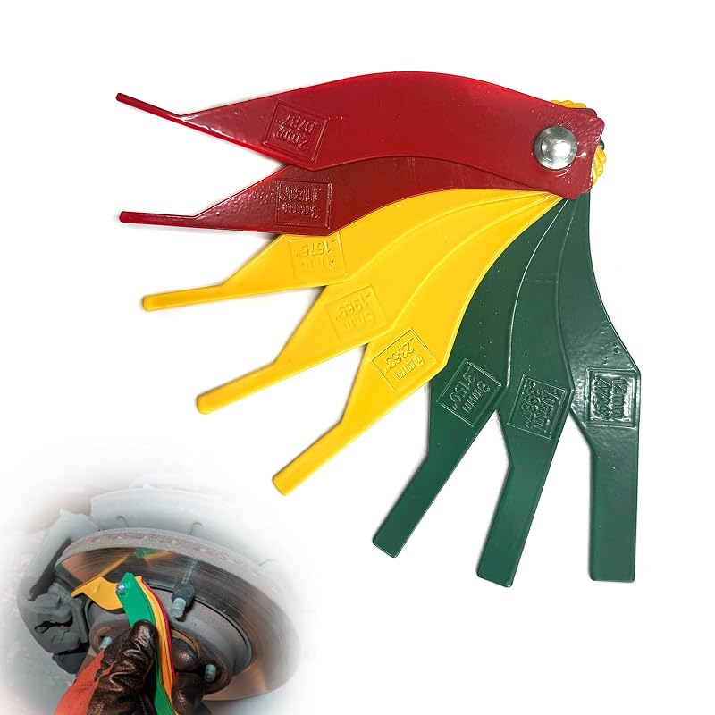 Medidor de Espessura de Pastilhas de Freio Xtruck com Escalas Métrica e SAE, Ferramenta com Código de Cores