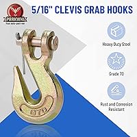 Vista 6 de SPARKWHIZ Ganchos de agarre de horquilla de 516 pulgadas, gancho de remolque de acero forjado de grado 70, 5400 libras WLL para camión, remolque