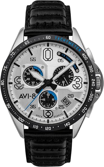 AVI-8 Men's Black P-51 Mustang Chronograph Watch AV-4077-01