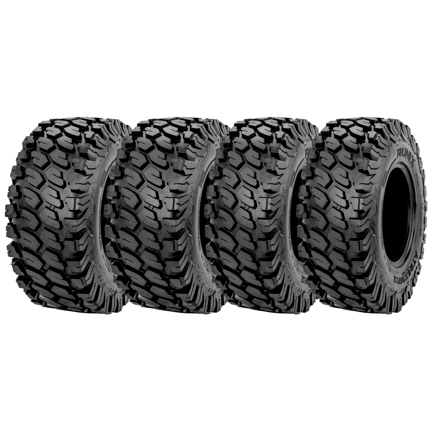 RUNIX ATV UTV Radial Tires, RUNIX TerraVance, 27X9R14 Front, 27X11R14 Rare, Set of 4, Radial Tire, All Terrain, 6PR, Tubeless, 27X9-14, 27X11-14