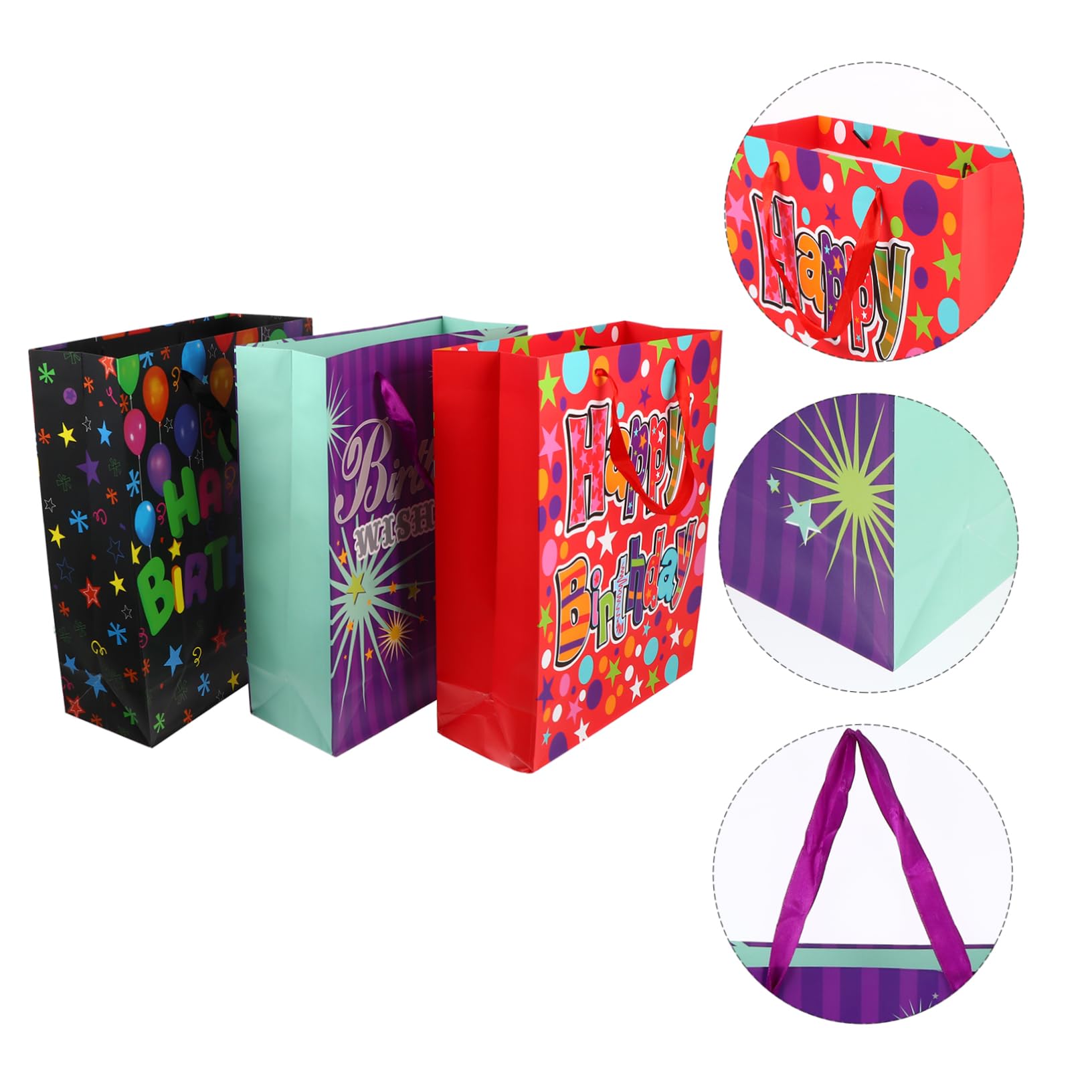 Healeved 12 Piezas Bolsas de Papel Recubierto para de Cumpleaños de Portátiles y Reutilizables para Fiestas y Detalles Especiales