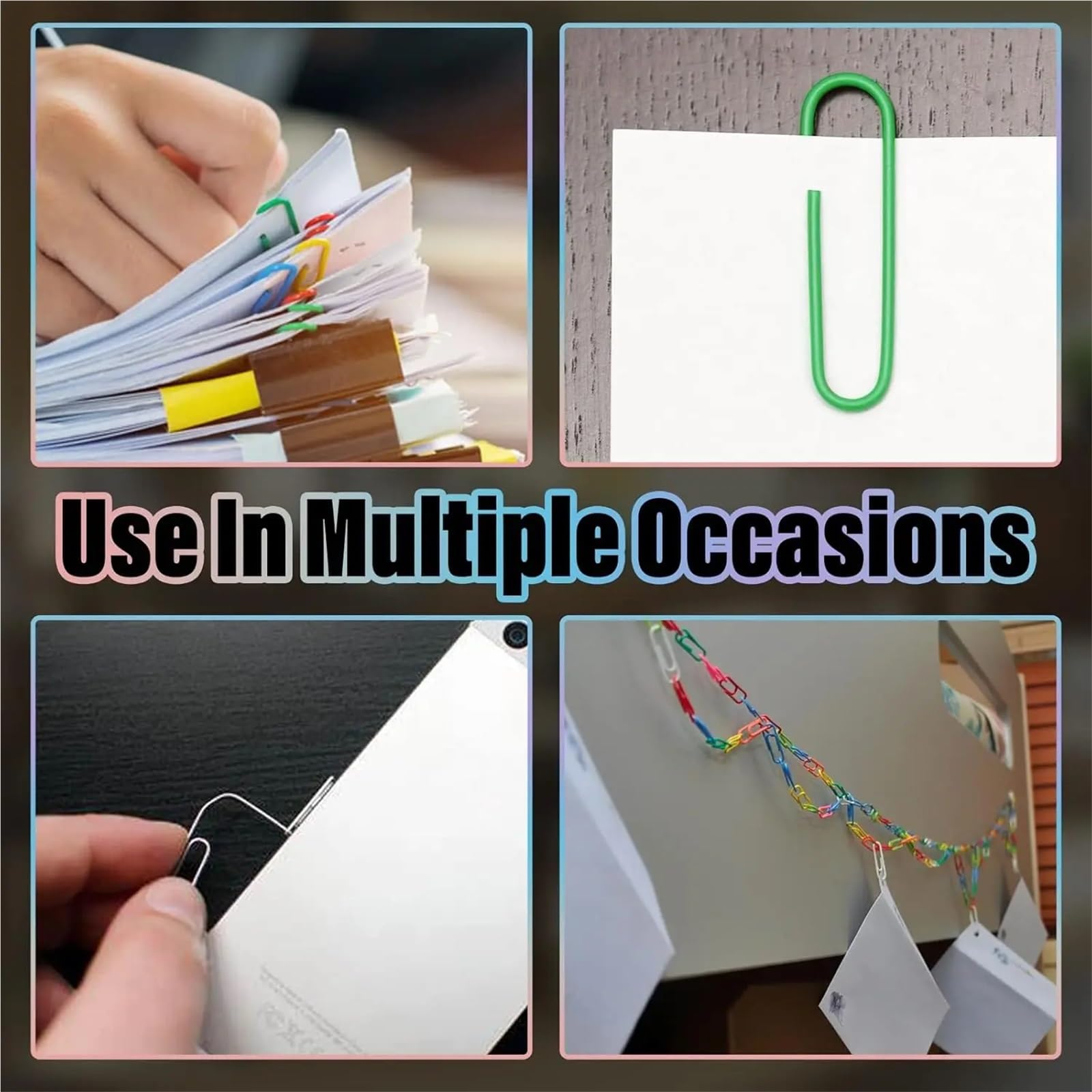 Graffette a forma di 3000 pz clip di carta colorata clip in metallo clip memo clip segnalibri cancelleria