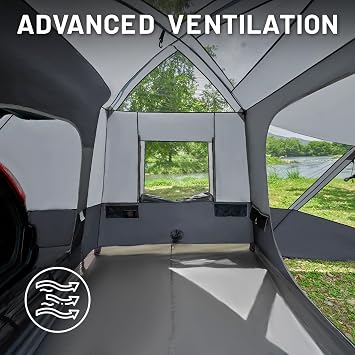 TIMBER RIDGE 5-9 Person SUV Tent with Screen Porch and Awning for Family Camping, Weather Resistant and Portable Van or Car Tent, Includes Rainfly and Storage Bag, 13' W X 10' L X 7.1' H