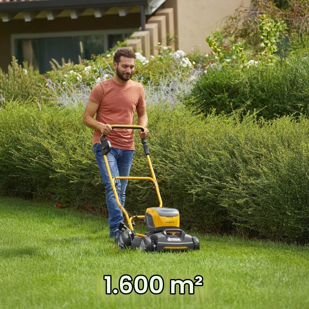 STIGA 547 AE Multiclip 547 AE Kit Tagliaerba a Batteria, 48V 4Ah, 45 cm – Mulching, Regol. 5 Posizioni – Prati fino a 800 m²