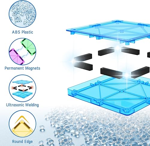 Miniatura 4 de Bloques de construcción piezas magnéticas bloques con imán juguetes para niños y niñas de 3 años en adelante juguetes educativos regalos para niños