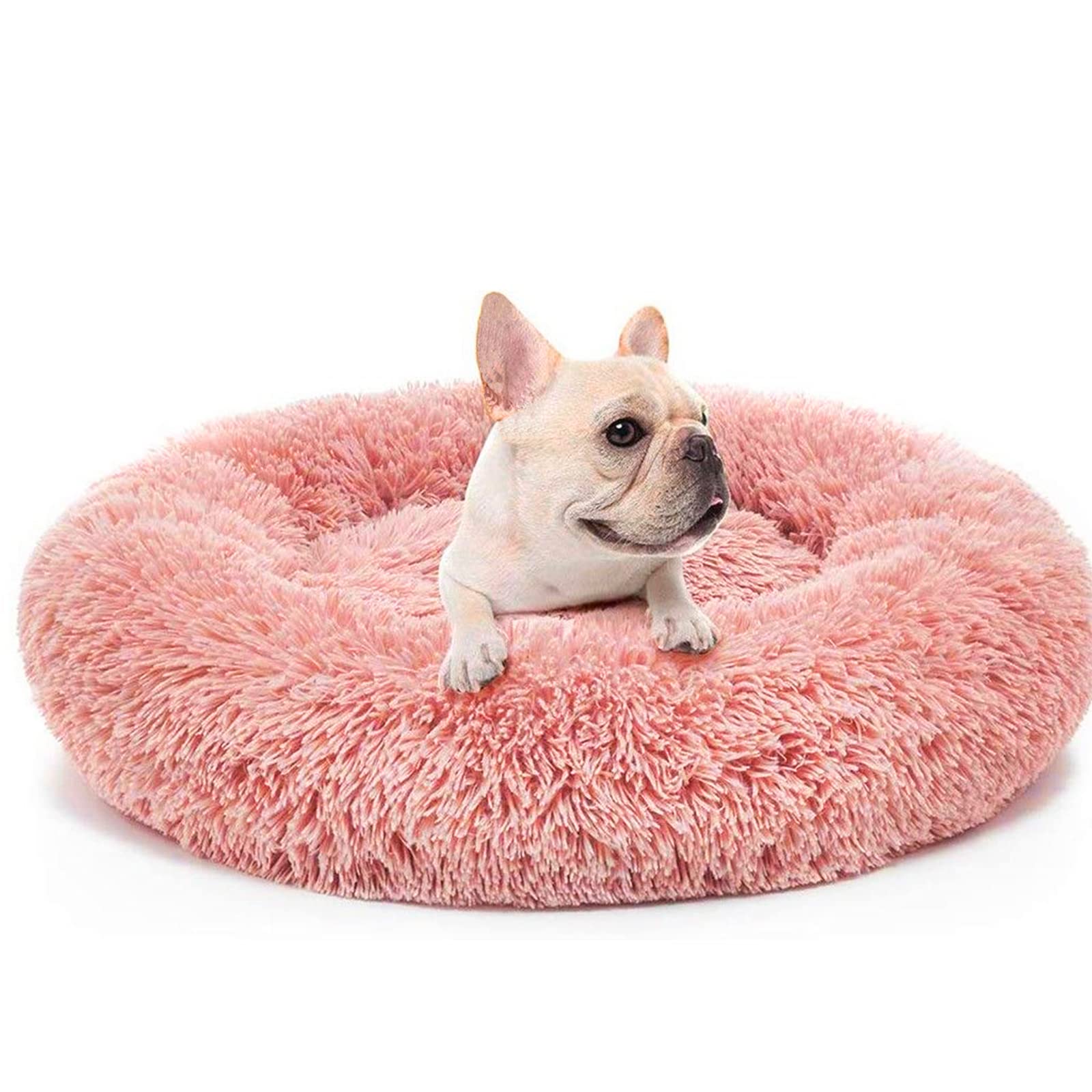Nisrada Dog Bed for Small Medium Large Dogs, 27 inch Calming Dogs Bed, Washable-Round Cozy Soft Pet Bed for Puppy and Kitten with Slip-Resistant