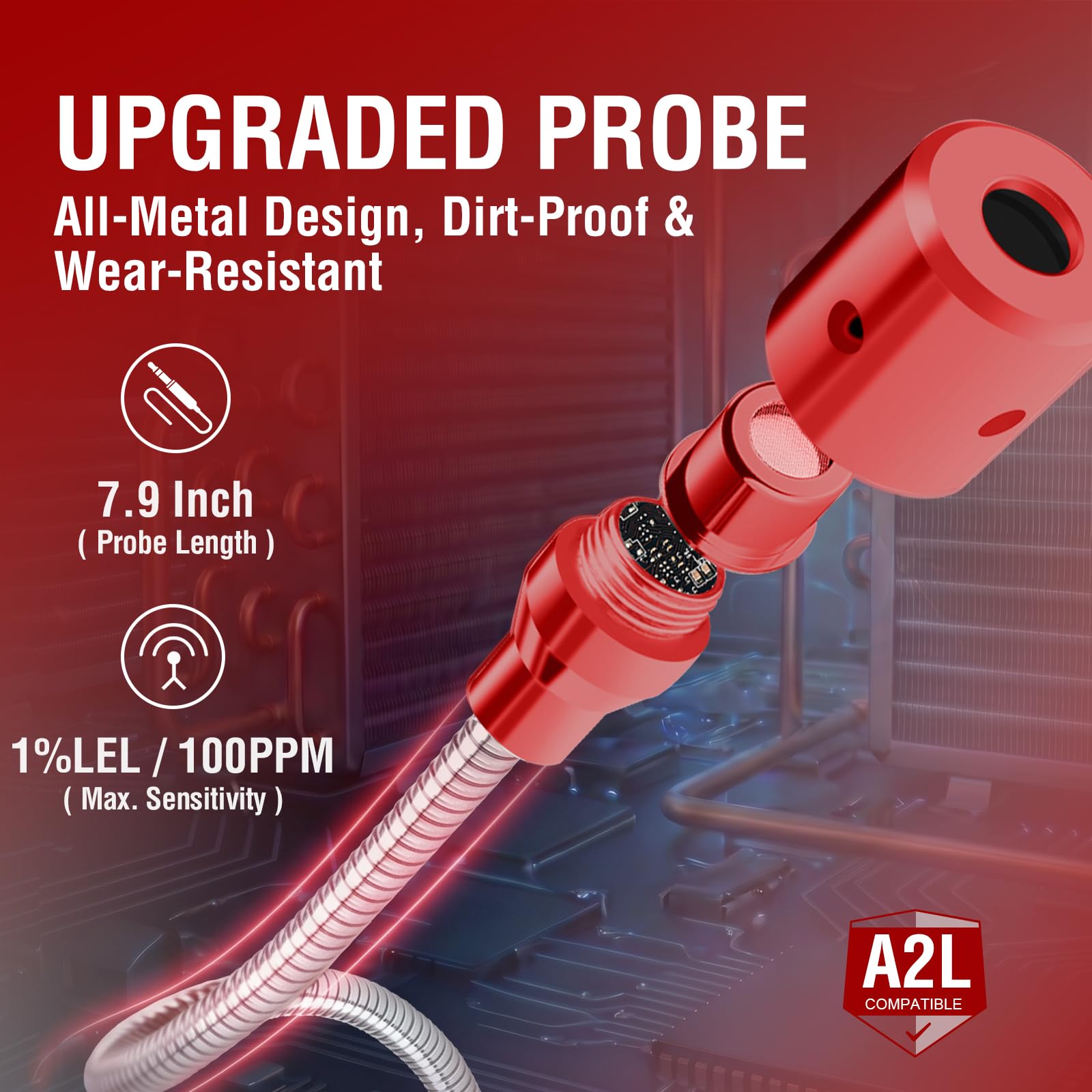 WJL-6000PRO COMBINE Rilevatore di perdite di refrigerante, combina rilevatore di perdite di gas freon e combustibile con allarme forte, batteria ricaricabile da 1800 mAh, PPM LEL% Diaplay per propano