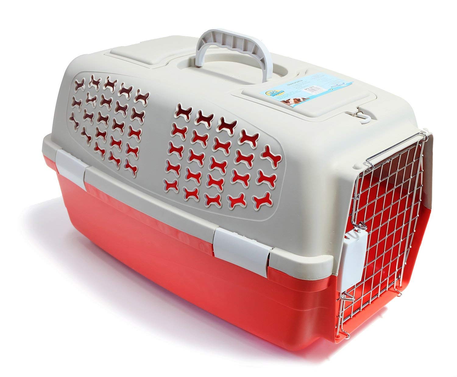 BPS (R) Transportín Rígido para Perro o Gato, Animales Domésticos, Tamaño: 60 x 39 x 35 cm. (Rosa)
