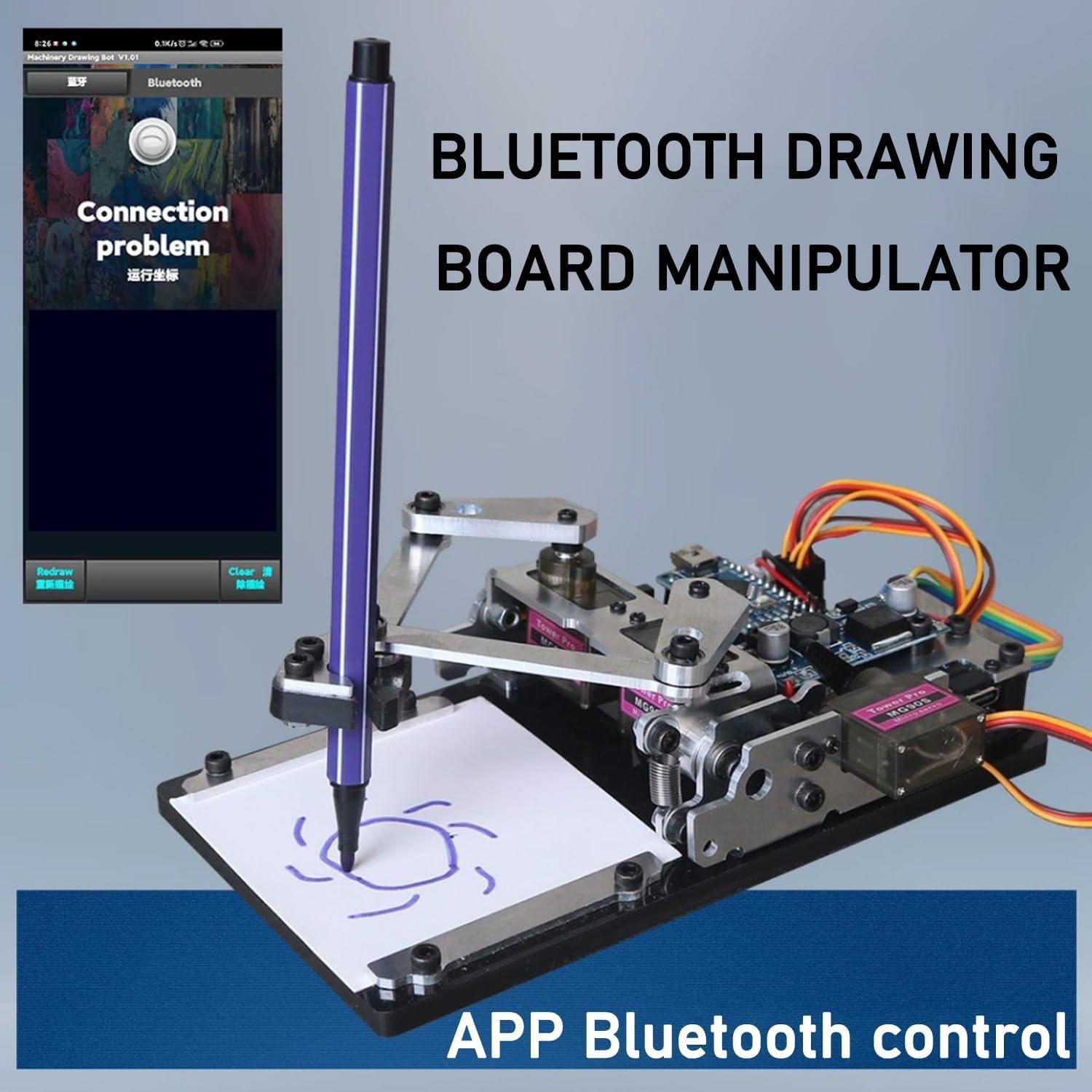Zestaw inteligentnego robota do rysowania, ploter piórkowy z aplikacją Bluetooth, programowanie Open Source, do kreatywnych prac malarskich