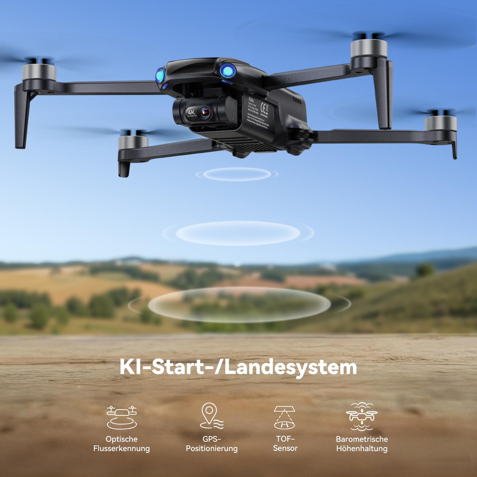 Ruko U11MINI 4K Drohne mit Kamera Professionelle, leicht, 8K-Fotos, Schwarz | 8K-Fotos 4K/30fps-Video, 3-Achsen-Gimbal, unter 249g, 20000 ft Reichweite, 96 Min. Flugzeit 3 Akkus, GPS-Auto-Rückkehr