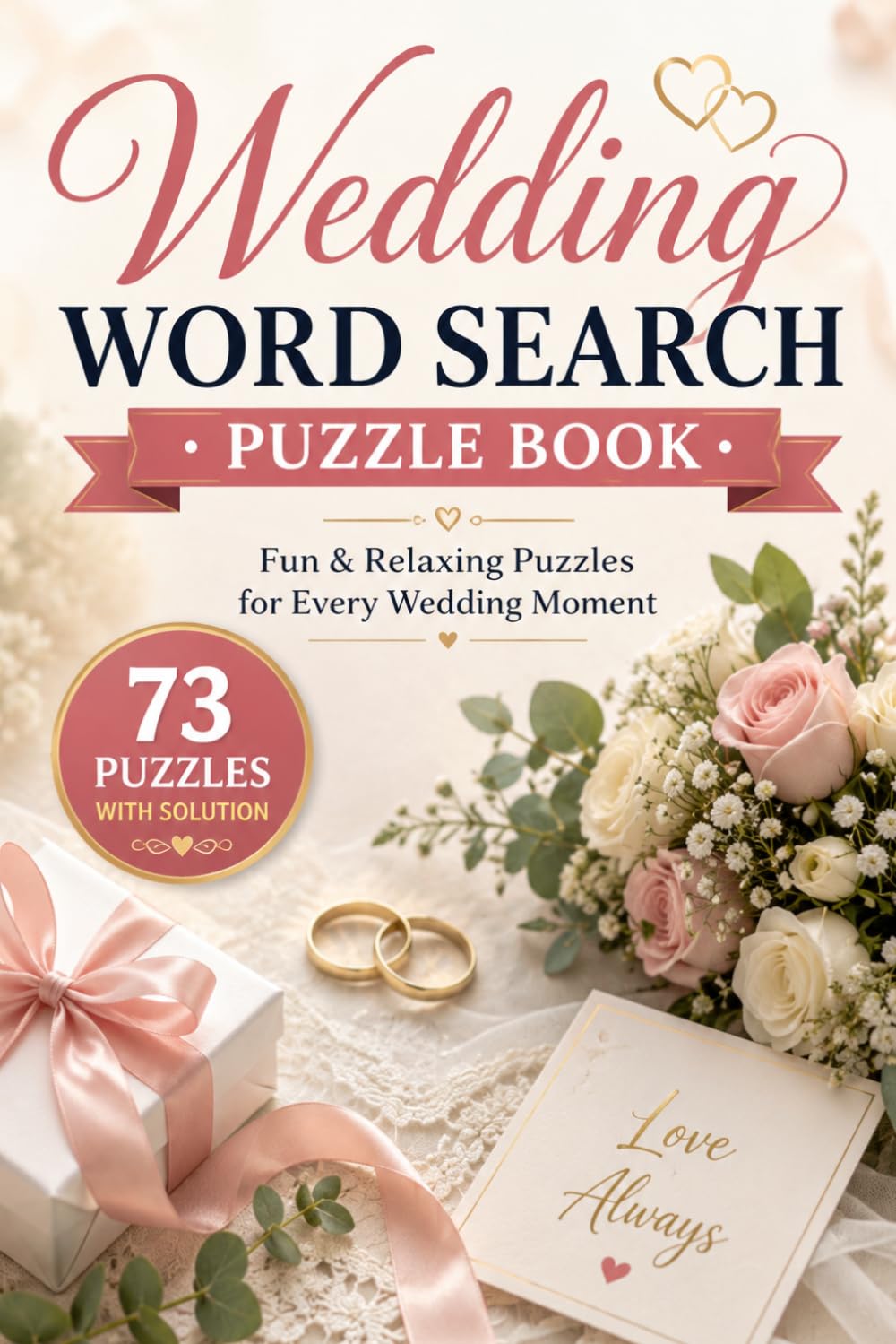 Wedding Word Search Puzzle Book: 73 Wedding-Themed Puzzles for Couples, Brides-to-Be, and Puzzle Lovers
