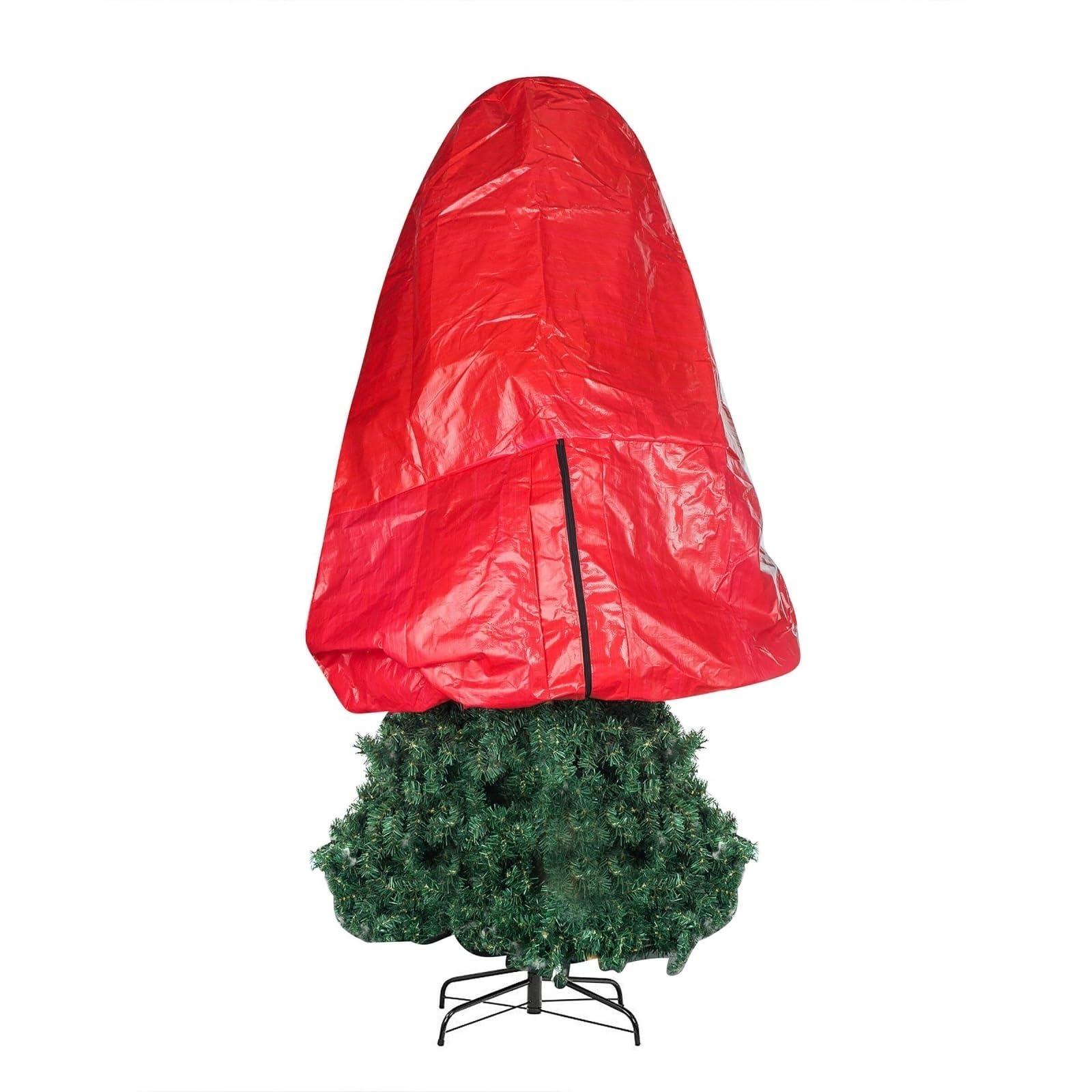 Sac Sapin De Noel Sac d'arbre De Noël Debout, Housse À Fermeture Éclair, Rangement en Tissu Oxford avec Poignée Rangement Contenant(89x190cm)